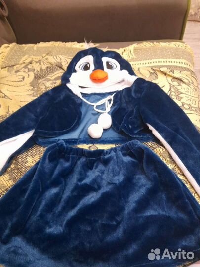 Новогодний костюм для девочки пингвин с юбкой