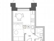 Квартира-студия, 19,8 м², 5/5 эт.