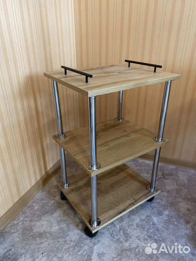 Этажерка на колесах «Орех» с черными ручками