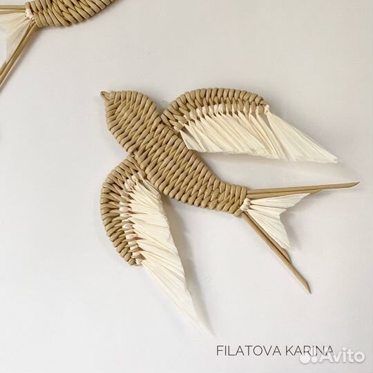 Плетеные настенные птицы