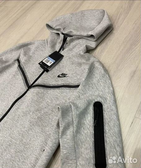 Nike Tech Fleece Drill Зип худи серый