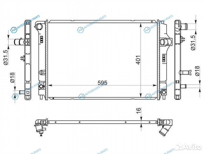 TY0002-NHP10 Радиатор toyota aqua 11-axiofielder N