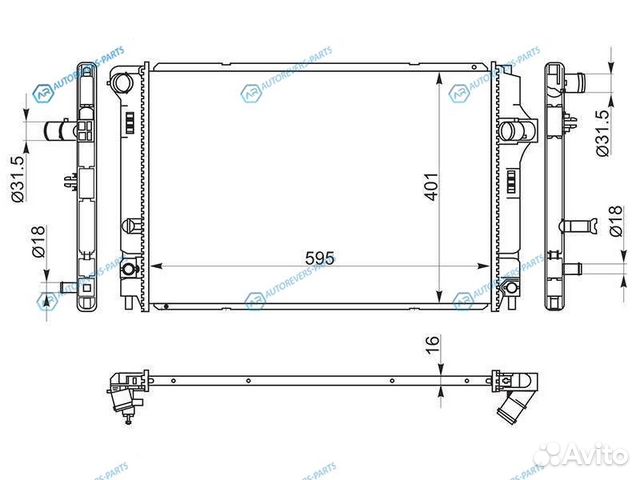 TY0002-NHP10 Радиатор toyota aqua 11-axiofielder N
