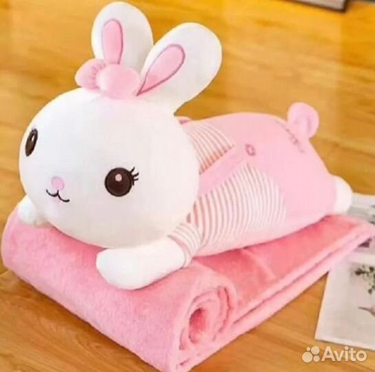 Мягкая игрушка подушка Зайчик 3в1