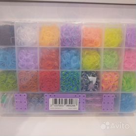 Набор резинок для плетения Rainbow Loom Bands шт. + станок + аксессуары МА