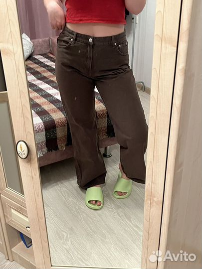 Штаны джинсовые коричневые