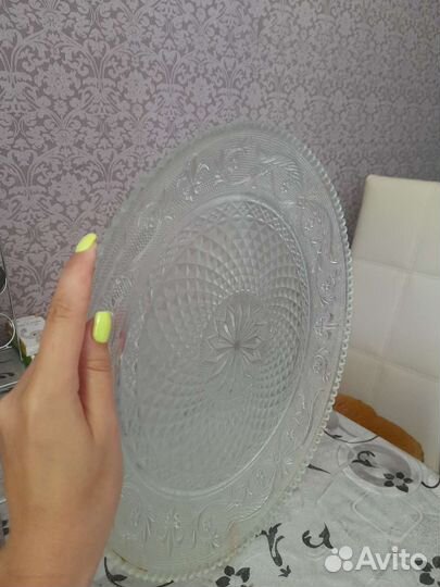 Хрустальное блюдо для торта,фруктов и др