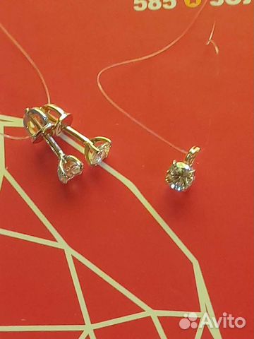 Серьги и подвеска золото