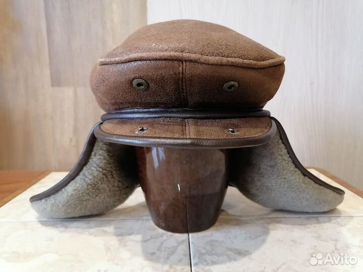 Шапка зимняя натуральный мех и кожа