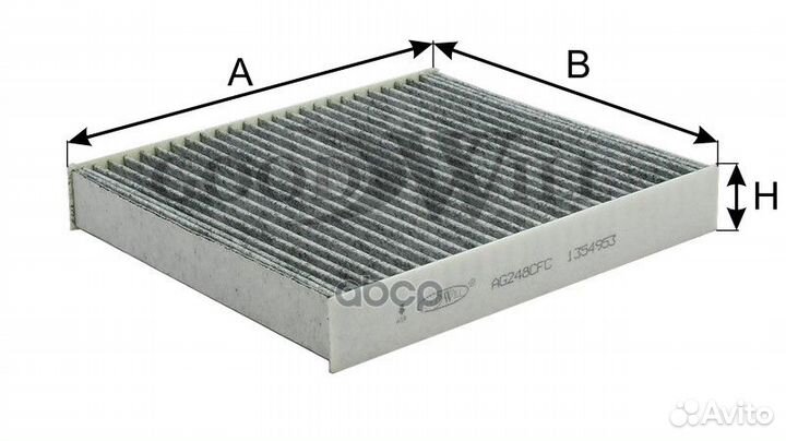 Фильтр салона угольный ford, volvo AG248CFC Goo