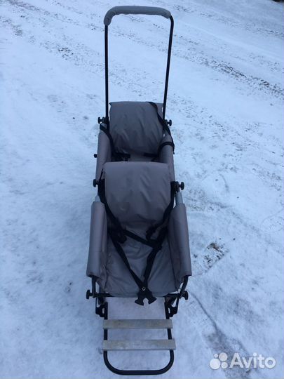 Санки для двойни с колесами