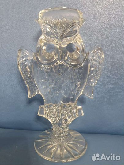 Хрустальный подсвечник Сова