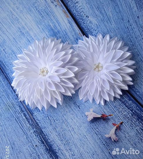 Банты для волос белые