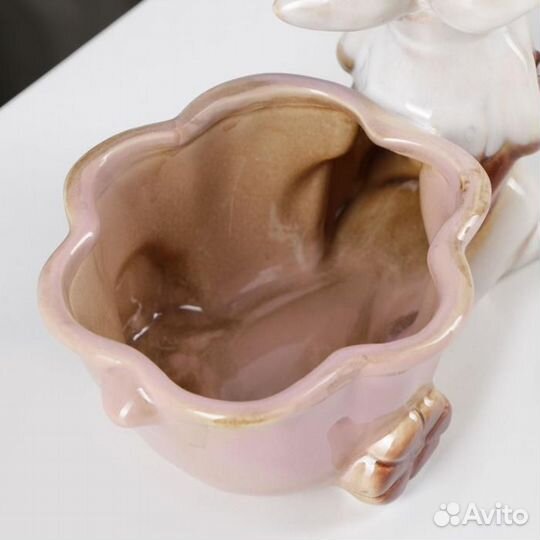 Конфетница керамическая 'Зайка', 20x13x14 см, цвет