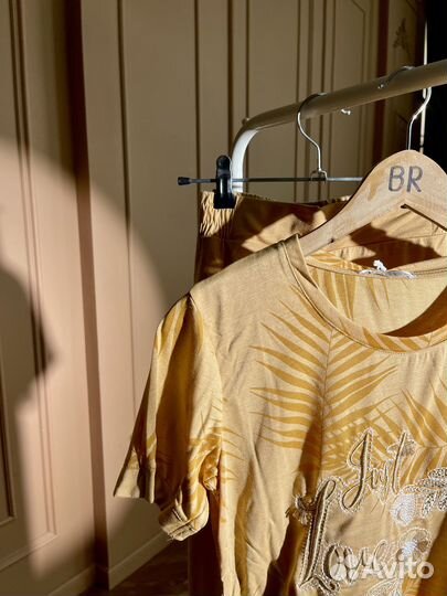 Женская пижама комплект оранжевый M