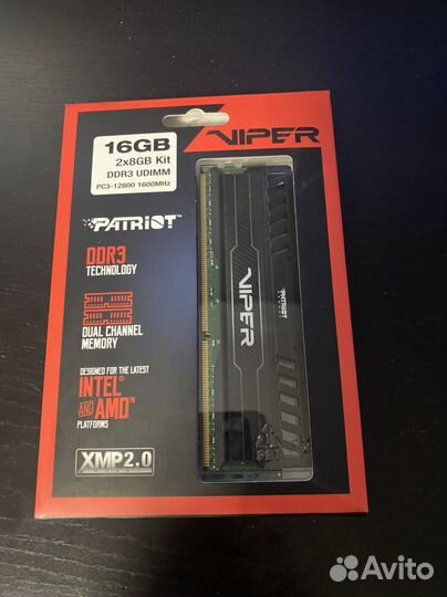 Оперативная память Patriot ddr3 16 gb 2x8