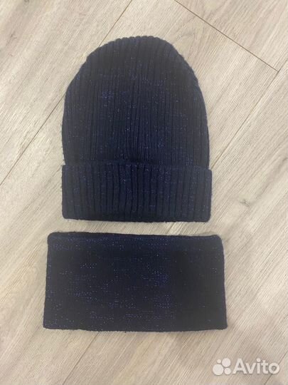 Шапка со снудом для девочки