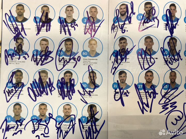 Автографы фк зенит