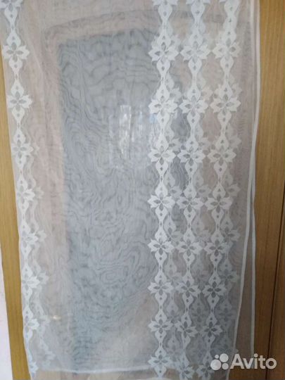 Тюль белый с рисунком