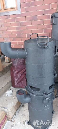 Буржуйка чугун с боковым отводом,очаг под казан