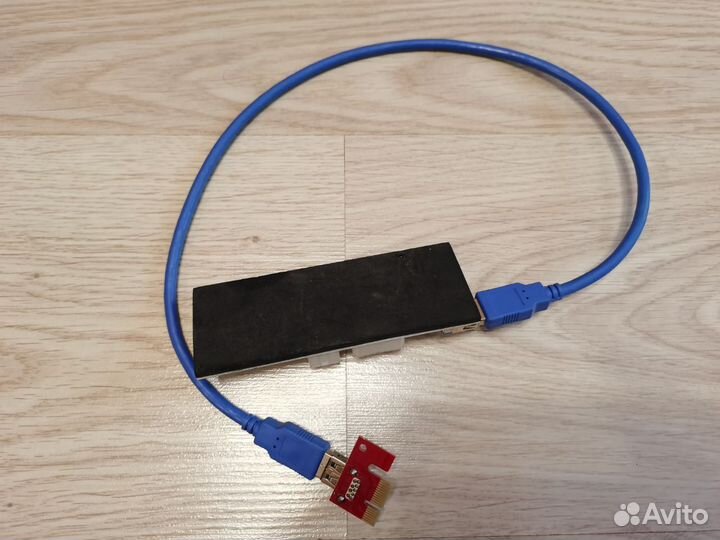 Райзер PCI-E USB 3.0 питание SATA, Molex, pcie 6p
