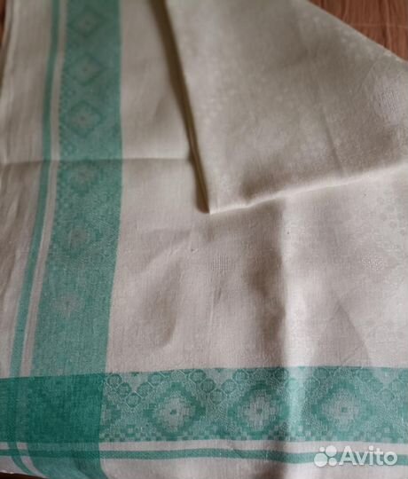 Новая льняная скатерть СССР 137х162 см