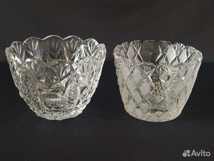 Вазочки-малютки, хрусталь, СССР. 3 креманки,стекло