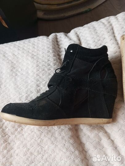 Кроссовки сникерсы, натуральная замша, 38 размер