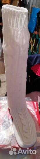 Сапожки на подошве вязаные