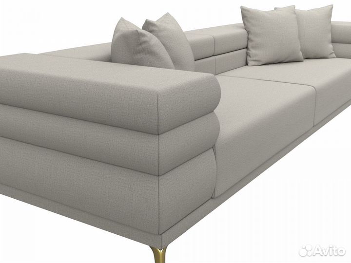 Диван прямой Лига-021, рогожка, амур бежевый