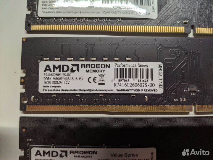 Оперативная память AMD Radeon DDR4 - 4 плашки