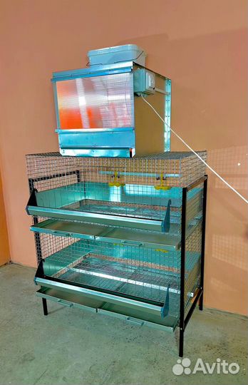 Клетка для бройлеров каркасная с брудером