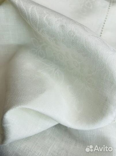 Белые скатерти с мережкой лен