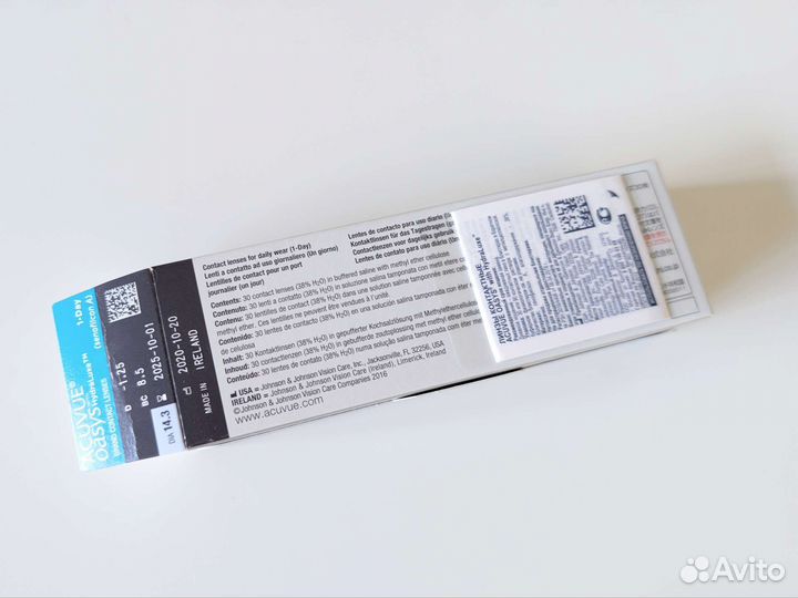 Линзы контактные Acuvue Oasys 1 Day. D - 1,25