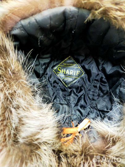 Шапка ушанка натуральный мех енот