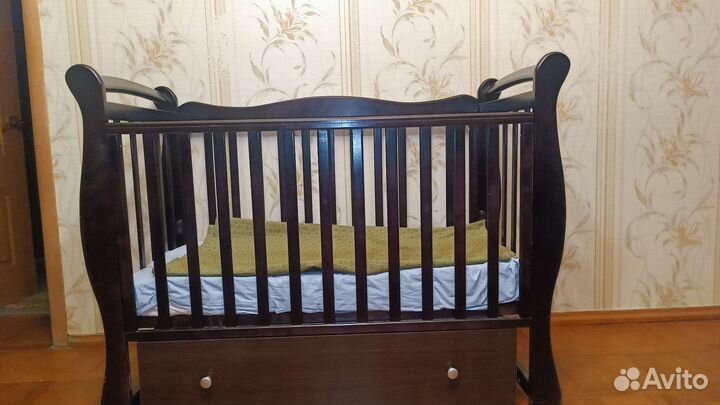 Детская кроватка с ящиком+матрац ортопедический