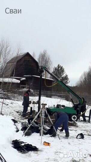 Свайный фундамент, монтаж свай