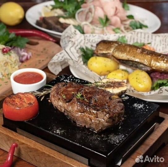 Вулканический камень для жарки мяса, рыбы и овощей