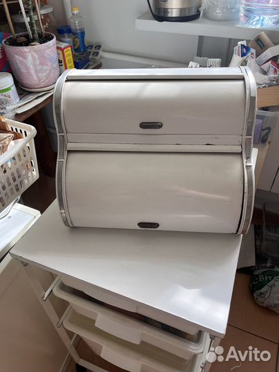 Двухярусная хлебница СССР эмаль белая