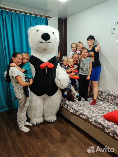 Белый мишка на поздравление