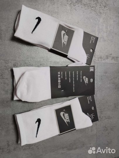 Носки nike высокие белые