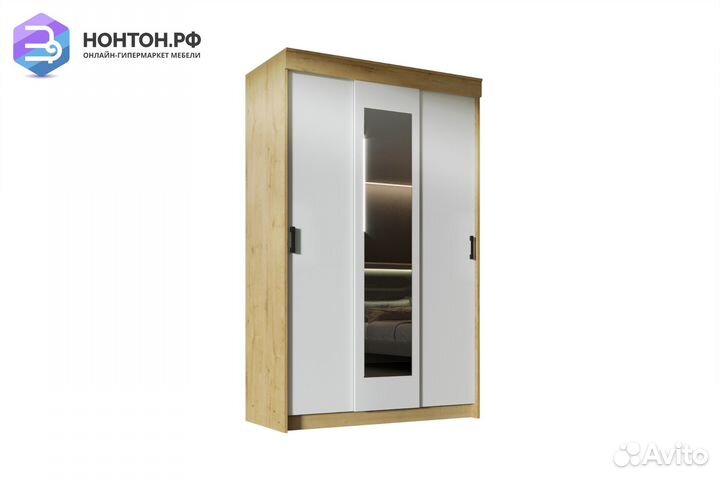 Шкаф-купе Эко дуб вотан / белый