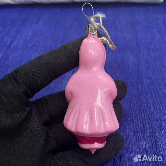Елочная игрушка герда на подвесе СССР стекло