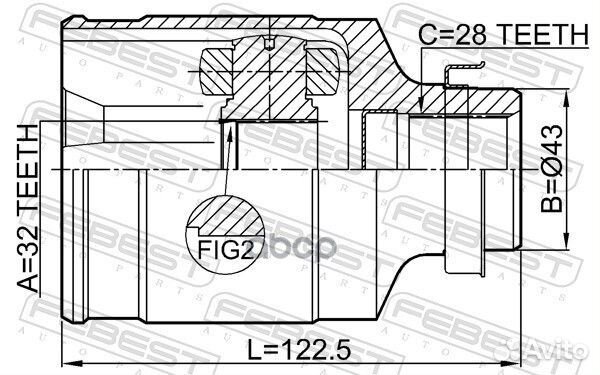 ШРУС внутренний правый 32X43X28 mazda MPV LW 19