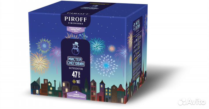 Фейерверк, салют Мистер Снеговик на 48 залпов