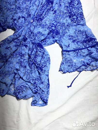 Винтажная кружевная блузка оверсайз