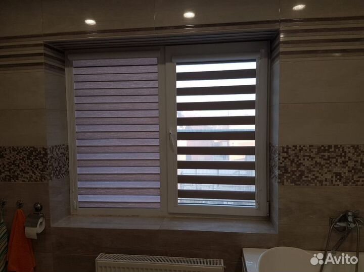 Рулонные шторы день ночь зебра A7105-D8008