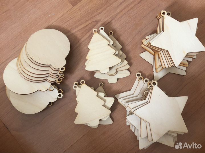 Деревянные елочные игрушки