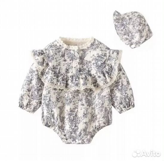 Боди детское 74 80 с шапочкой