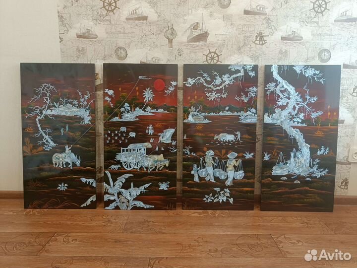 Антикварное панно/полиптих